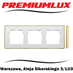 Kontakt Simon 82 ramka potrójna biały podstawa złoty Warszawa Aleja Sikorskiego 3 LU3 Bartycka